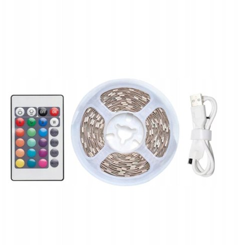 Taśma świetlna Vention RGB FPC LED z pilotem IR zasilanie USB 5V 5m