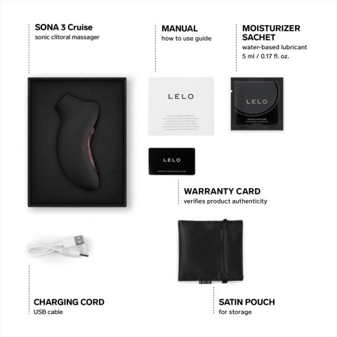 Stymulator łechtaczki sterowany aplikacją Sona 3 Cruise Black LELO