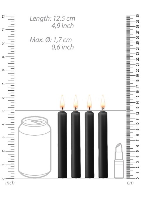 Teasing Wax Candles 4-Pack Black - Czarny Zestaw Świec Do Bdsm Ouch! by Shots