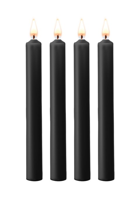 Teasing Wax Candles Large 4-Pack Black - Czarny Zestaw Długich Świec Do Bdsm Ouch! by Shots