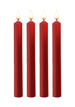 Teasing Wax Candles Large 4-Pack Red - Czerwony Zestaw Długich Świec Do Bdsm Ouch! by Shots