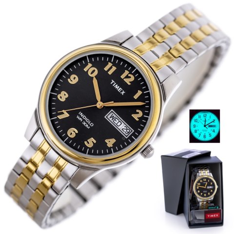 Timex ZEGAREK MĘSKI TIMEX Charles Two-Tone T26481 INDIGLO + BOX