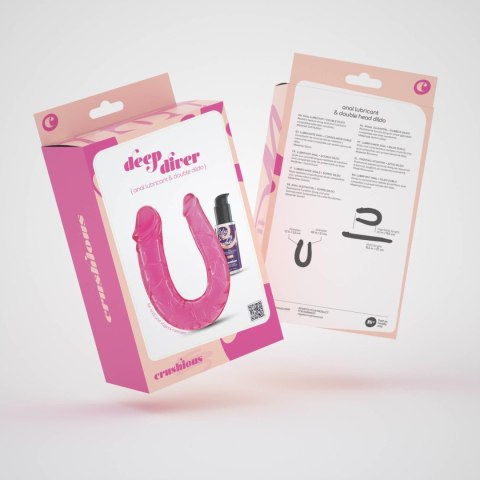 Crushious - Lunyvan S.L. CRUSHIOUS DEEP DIVER DOUBLE DILDO WITH ANAL LUBRICANT 50ML PINK