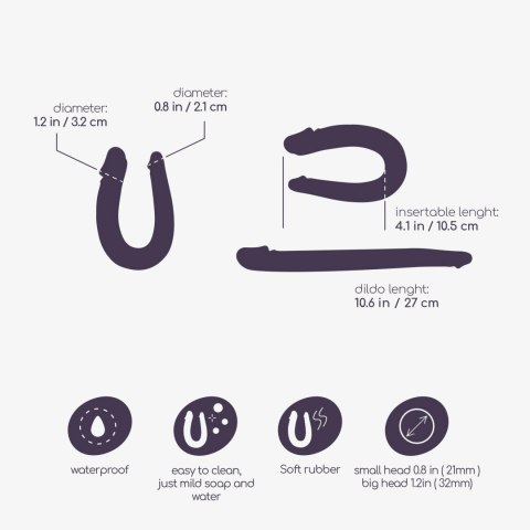 Crushious - Lunyvan S.L. CRUSHIOUS DEEP DIVER DOUBLE DILDO WITH ANAL LUBRICANT 50ML PURPLE