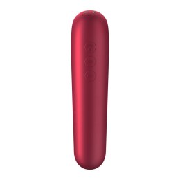 Stymulator łechtaczki z wibratorem Dual Love Red Satisfayer