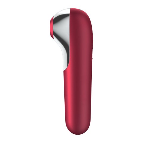 Stymulator łechtaczki z wibratorem Dual Love Red Satisfayer