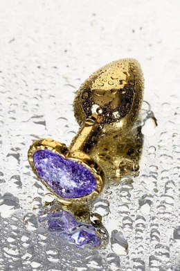 TOYFA - Boys of Toys Sp. z o.o. (dystrybutor) Anal plug Metal by TOYFA, metal, gold, with purple crystal, 7 cm, O 2.7 cm