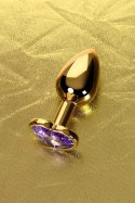 TOYFA - Boys of Toys Sp. z o.o. (dystrybutor) Anal plug Metal by TOYFA, metal, gold, with purple crystal, 7 cm, O 2.7 cm
