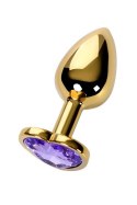 TOYFA - Boys of Toys Sp. z o.o. (dystrybutor) Anal plug Metal by TOYFA, metal, gold, with purple crystal, 7 cm, O 2.7 cm