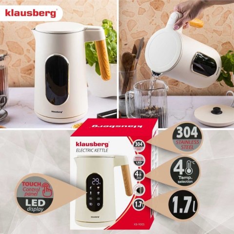 CZAJNIK ELEKTRYCZNY 1,7L KLAUSBERG KB-9005 REGULACJA TEMPERATURY