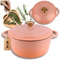 EMALIOWANY GARNEK ŻELIWNY 24cm 4L HAGE PINKOCELLO
