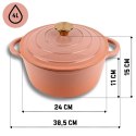 EMALIOWANY GARNEK ŻELIWNY 24cm 4L HAGE PINKOCELLO