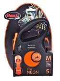 FLEXI New Neon - smycz automatyczna - M: 5m