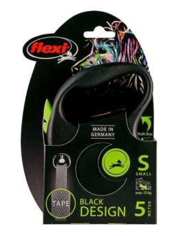 Smycz FLEXI automatyczna Black Design S taśma 5 m kol. zielony