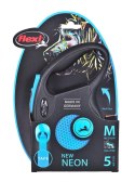 Smycz FLEXI automatyczna New Neon M taśma 5 m kol. niebieski