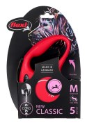 Smycz NEW CLASSIC M linka -5m -do 20kg czerwony