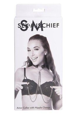 TONGA SPORTSHEETS SM AMOR COLLAR WITH NIPPLE JEWELRY