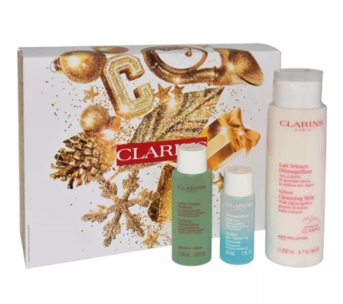 Zestaw Clarins Velvet Cleansing Milk 200ml + Instant Eye Make-Up Remover 30ml + Purifying Toning Lotion 50ml