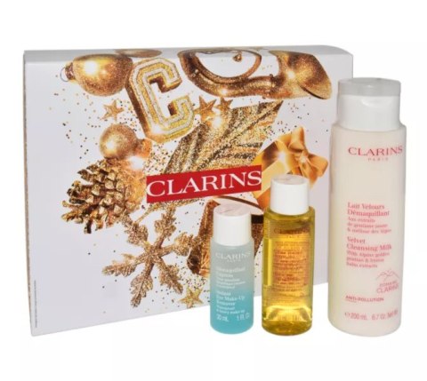 Zestaw Clarins Velvet Clensing Milk 200ml + Instant Eye Make-Up Remover 30ml + Hydrating Toning Lotion 50ml