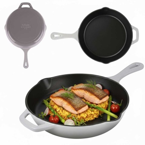 EMALIOWANA PATELNIA ŻELIWNA 26cm HAGE SZARA