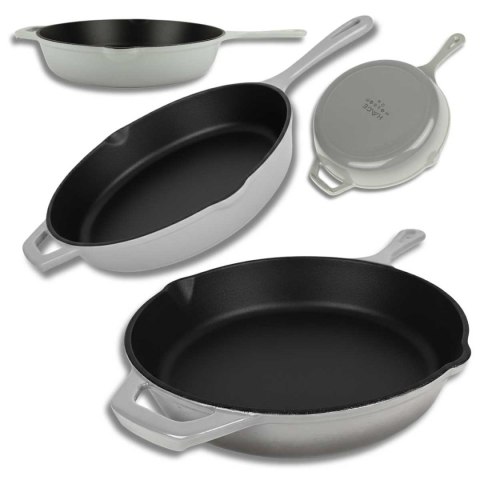 EMALIOWANA PATELNIA ŻELIWNA 26cm HAGE SZARA