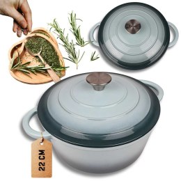 EMALIOWANY GARNEK ŻELIWNY 22cm 3L HAGE SEA SALT