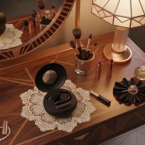 ONE-DC B.V. Rosy Gold - C-Shape Vibrator with Luxury Charging Case - Black