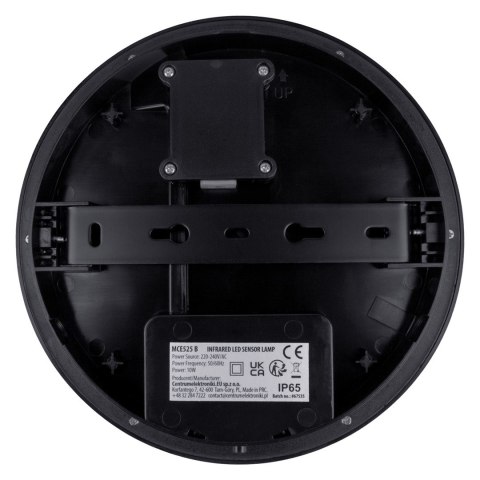 MACLEAN LAMPA LED Z CZUJNIKIEM RUCHU, CZUJNIK PIR, KOLOR CZARNY, 10W, IP65, 1000LM, BARWA NEUTRALNA MCE525 B