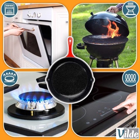 PATELNIA ŻELIWNA EMALIOWANA 30cm Z SILIKONOWĄ NAKŁADKĄ 199156