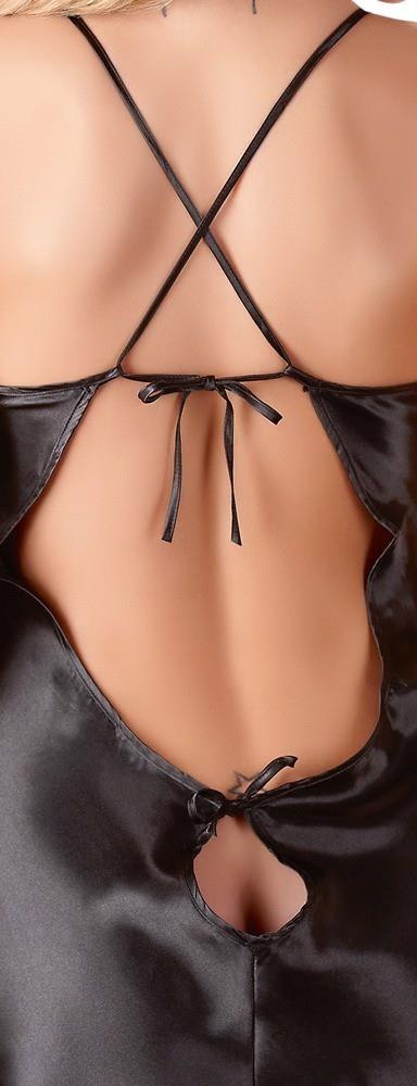 ORION Satin Chemise Black M