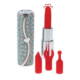 SHOTS Tiffany - Lipstick Vibrator with 4 Attachments - Blue