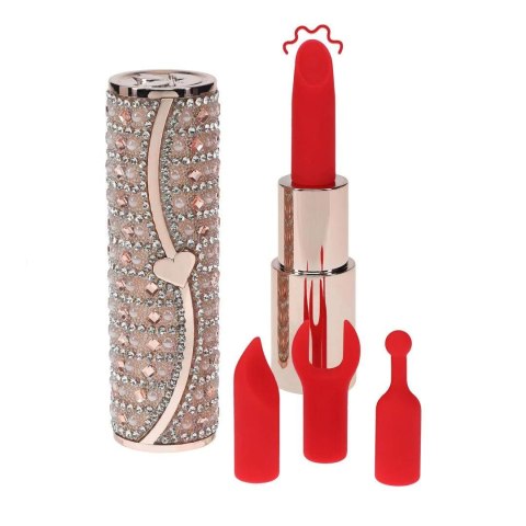 SHOTS Tiffany - Lipstick Vibrator with 4 Attachments - Pink