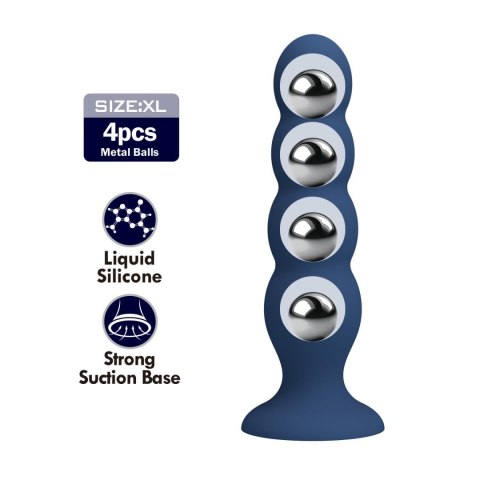 Baile - Boys of Toys Sp. z. o.o. (dystrybutor) Mr. Play Metal & Liquid Silicone Anal Plug with 4 Metal Balls