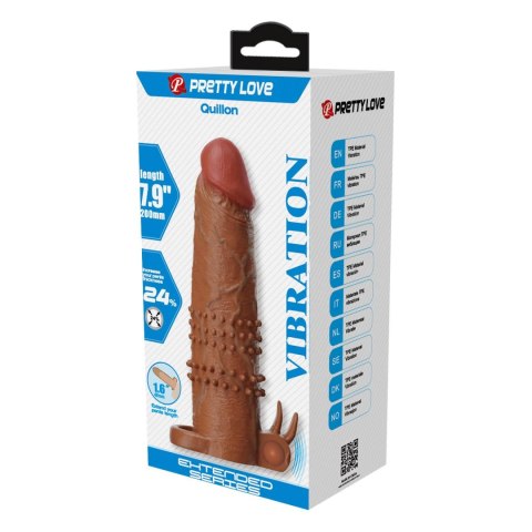 Baile - Boys of Toys Sp. z. o.o. (dystrybutor) Pretty Love Quillon - 20 cm Vibrating Penis Sleeve Brown