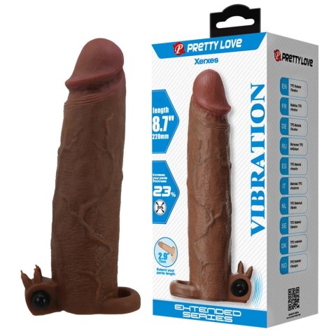Baile - Boys of Toys Sp. z. o.o. (dystrybutor) Pretty Love Xerxes - 22 cm Vibrating Penis Sleeve, Dark Brown