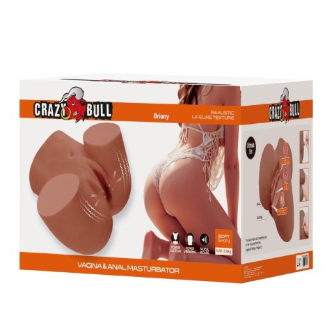 Baile - Boys of Toys Sp. z. o.o. (dystrybutor) Crazy Bull Briony Realistic Vagina & Anal Masturbator with Vibrations - Brown