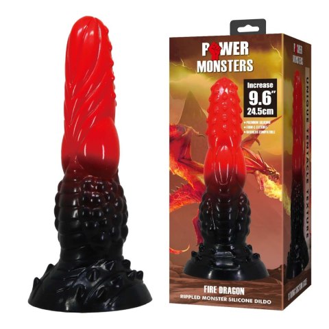 Baile - Boys of Toys Sp. z. o.o. (dystrybutor) Power Monsters Fire Dragon - 24.5 cm Rippled Monster Silicone Dildo