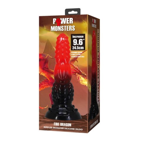Baile - Boys of Toys Sp. z. o.o. (dystrybutor) Power Monsters Fire Dragon - 24.5 cm Rippled Monster Silicone Dildo