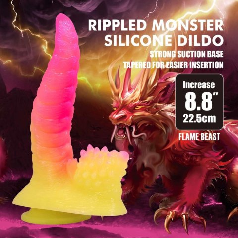 Baile - Boys of Toys Sp. z. o.o. (dystrybutor) Power Monsters Flamebeast - 22.5 cm Rippled Monster Silicone Dildo