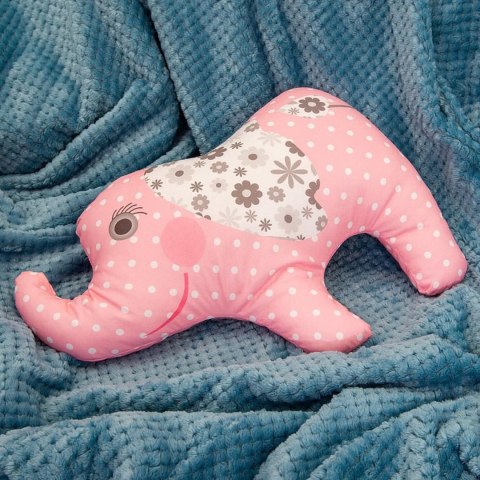 Poduszka przytulanka /40x40/B377 RÓŻ-B381 BEŻ SŁONIK