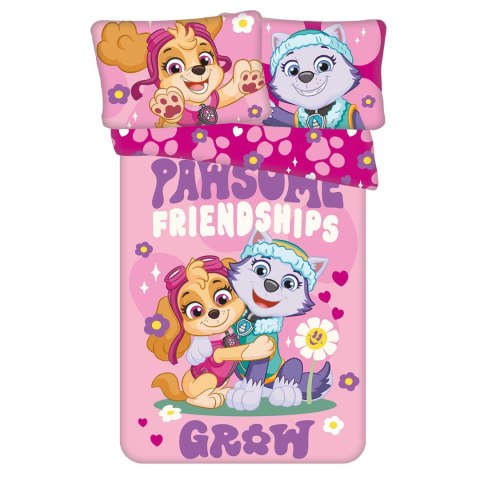 Pościel bawełna 100x135 + 40x60 Psi Patrol róż