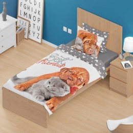 Pościel bawełna 140x200+1p70x90 Kotek i piesek 013