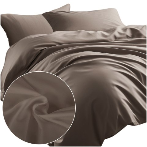 Pościel satyna bawełniana CIEMNY BEŻ 041/220x200