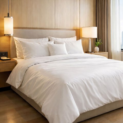 Poszewka hotelowa na zakładkę MONAKO gładka biała/50x70