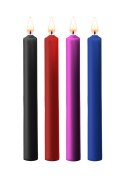 Teasing Wax Candles Large 4-Pack Mixed Color - Wielokolorowy Zestaw Długich Świec Do Bdsm Ouch! by Shots