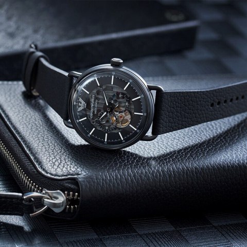 Emporio Armani ZEGAREK MĘSKI EMPORIO ARMANI AVIATOR AUTOMATIC AR60028 + BOX (zi099c)