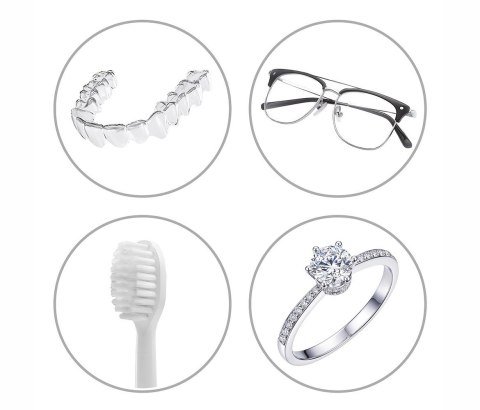 Myjka ultradźwiękowa UV Activejet AUC-200 do protez, okularów i biżuterii biała