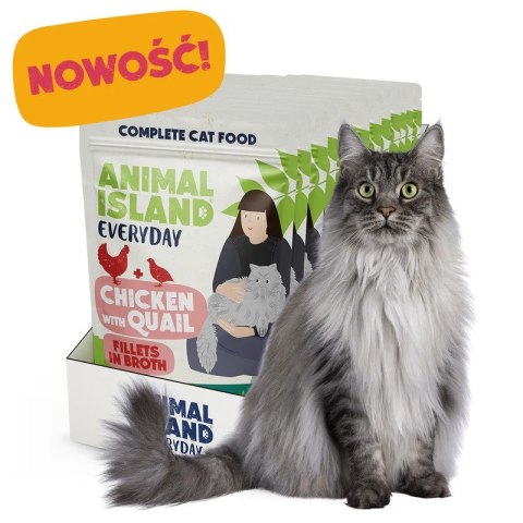 ANIMAL ISLAND kurczak z przepiórką saszetki dla kota 12x85g