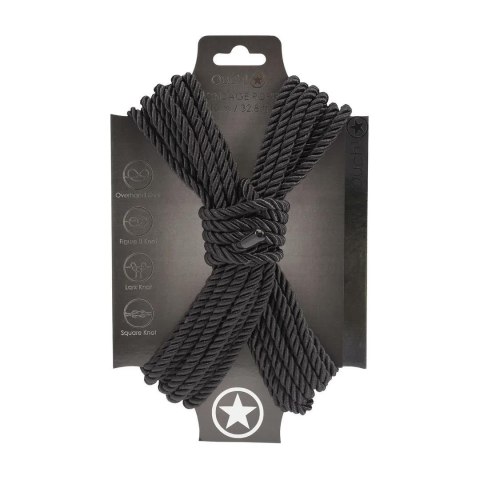 SHOTS Polyester Bondage Rope - 10 m - Black