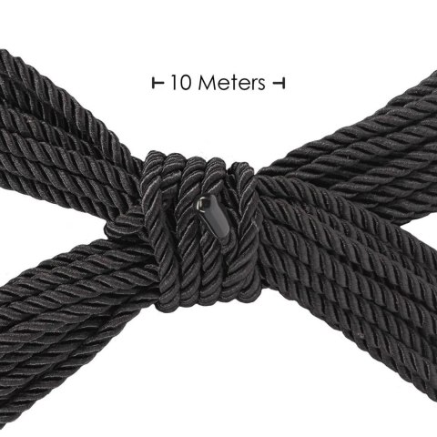 SHOTS Polyester Bondage Rope - 10 m - Black